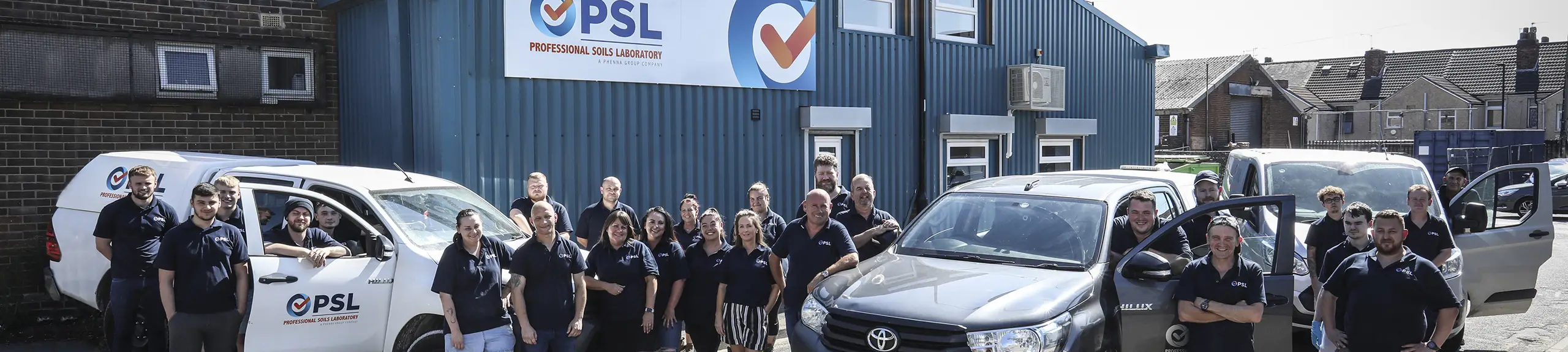 The PSL Team outside the Doncaster Head Office and Warehouse